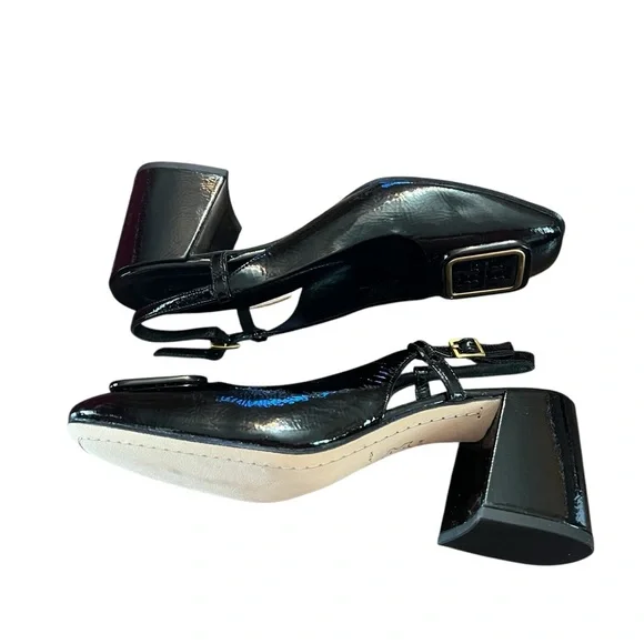 Tory Burch Georgia Bombé Leather Slingback Pump Low Heel